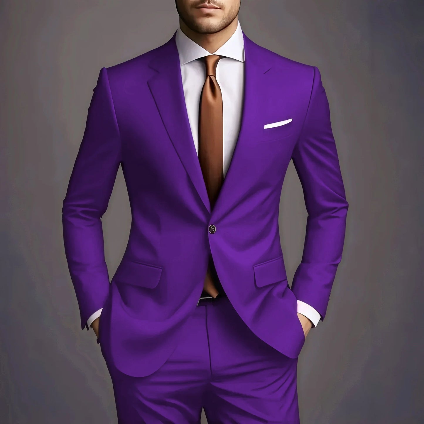 2026 Luxury Men's 2-Piece Suit Set - Elegant Slim Fit Wedding Groom Tuxedo & Casual Formal Wear