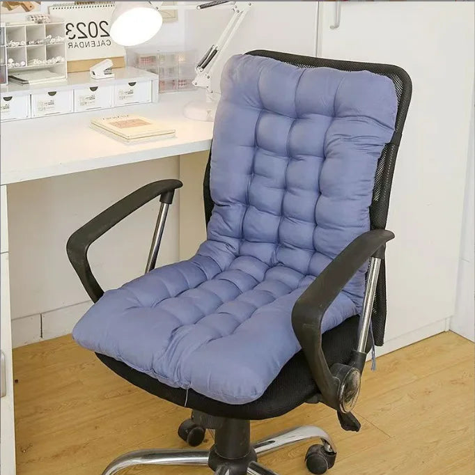All-in-One Chair Cushion – PP Cotton Backrest & Lumbar Support, Thick Office & Student Dormitory Seat Pad for Summer Comfort