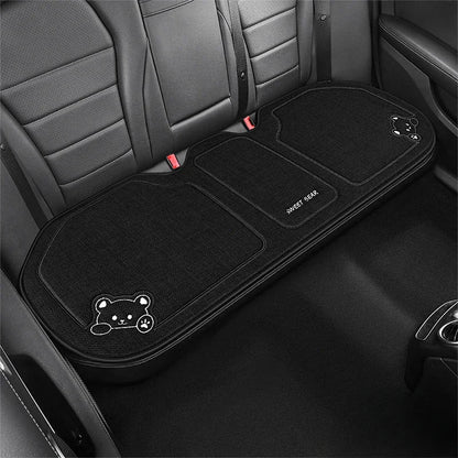 Universal Cartoon Bear Linen Car Seat Cushion - Cute, Breathable, Anti-Slip Seat Protector for Women and Everyday Driving