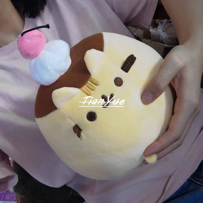22cm Cute Pudding Cat Plush Toy - Soft Stuffed Animal, Kawaii Christmas Gift for Kids and Cat Lovers