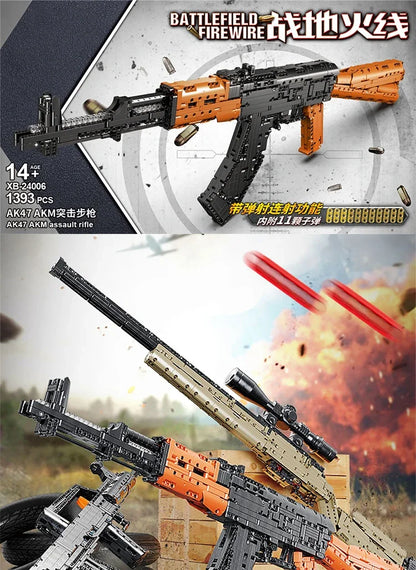 AK47 & AWM Sniper Gun Building Block Set – Military MOC Model Toy for Boys Holiday Gift