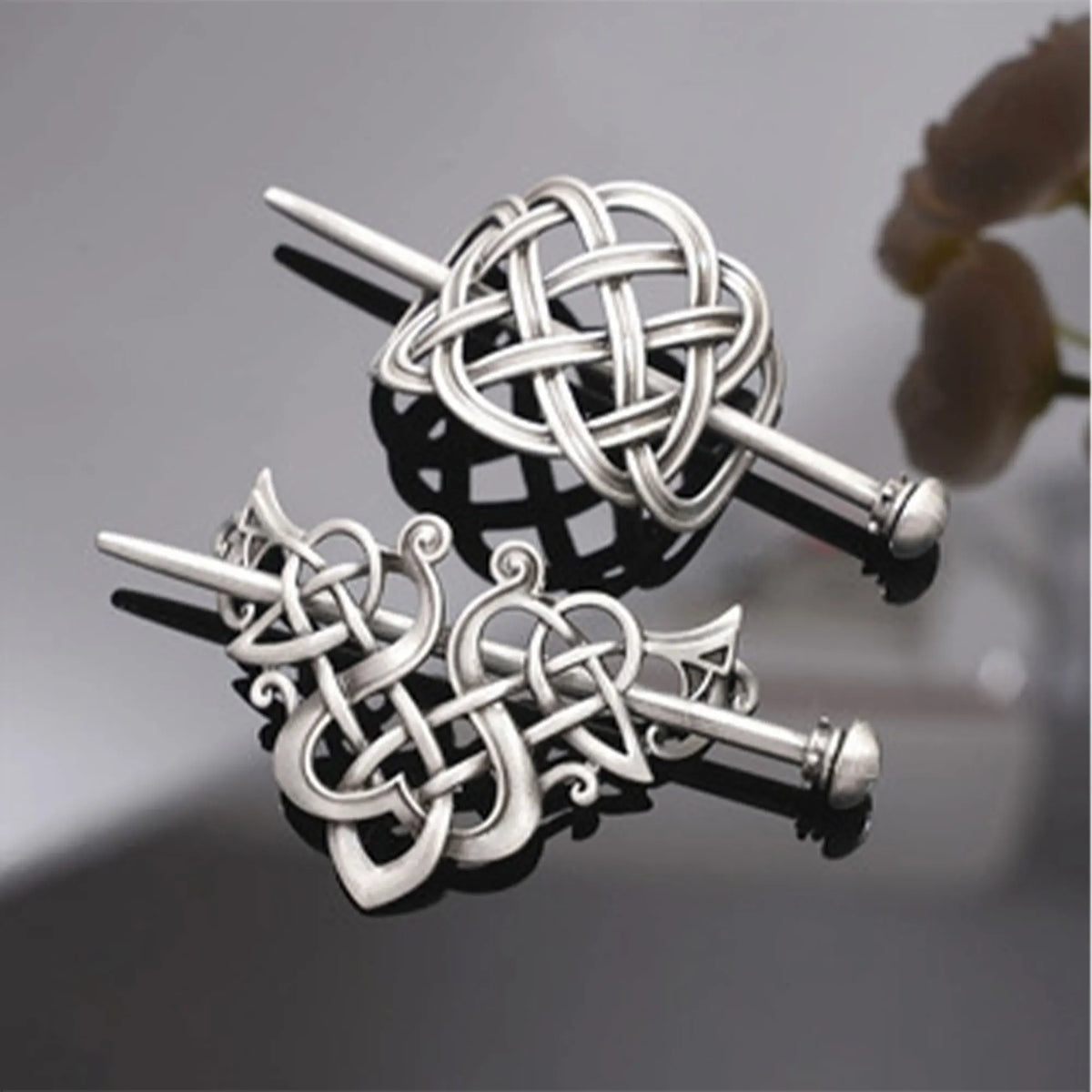 Viking Celtic Love Hair Clips - Retro Norwegian-Style Party Hair Accessories and Valentine’s Day Gifts