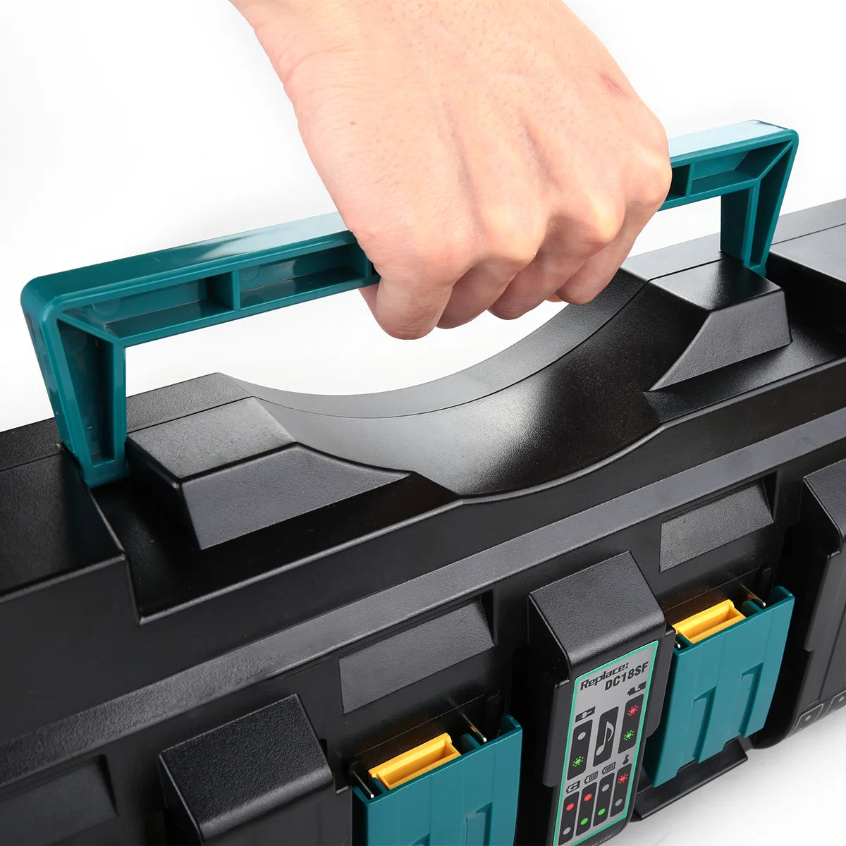 XNJTG DC18SF 18V 4-Port Charger – Compatible with Makita 14.4V-18V Batteries BL1850, DC18RD, DC18RC