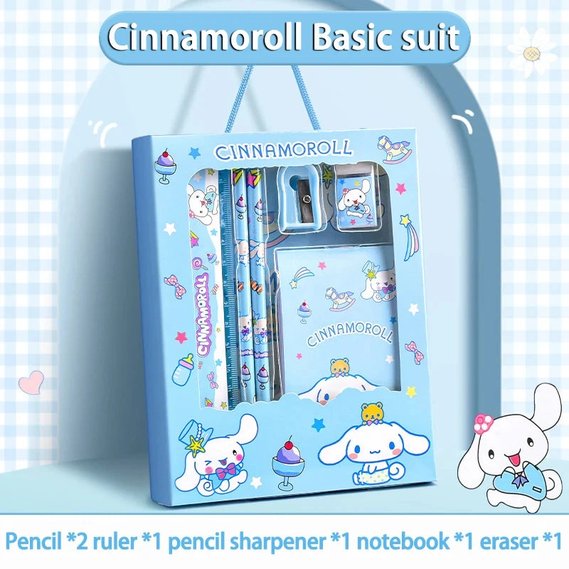 Sanrio Kawaii Stationery Gift Box – 12-Piece School Supplies Set with Kuromi, My Melody & Cinnamoroll for Girls