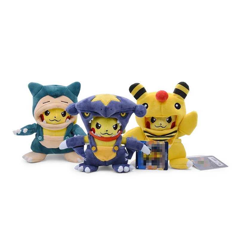 Eevee Pikachu Cosplay Plush Toy - Cute Charizard & Lucario Cartoon Stuffed Animal Doll Gift