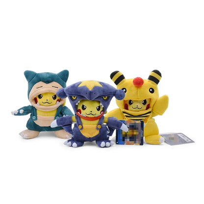 Eevee Pikachu Cosplay Plush Toy - Cute Charizard & Lucario Cartoon Stuffed Animal Doll Gift