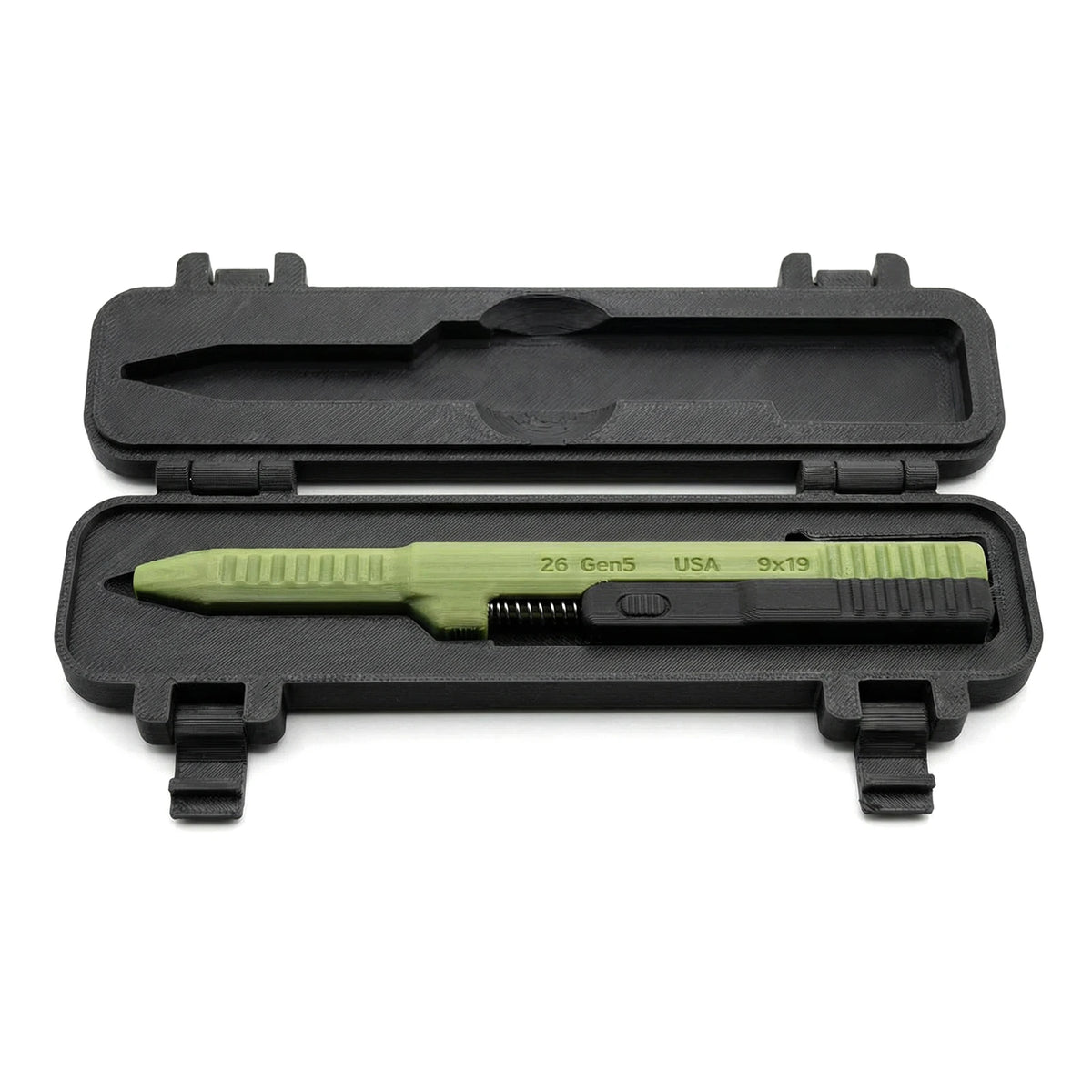 Tactical Slide Action Ballpoint Pen - Refillable Smooth Ink EDC Writing Tool with Case