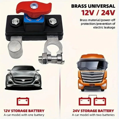 12V/24V Car Battery Cut-Off Switch – Automatic Circuit Breaker Disconnect, Anti-Leakage Power Protector Universal Auto Accessory