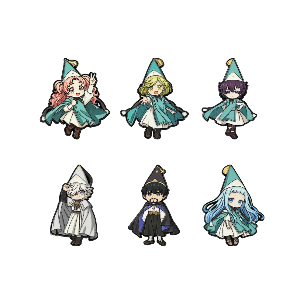 6PCS Witch Hat Atelier Enamel Pins - Coco, Agott, Olruggio and Richeh Anime Chibi Brooch Set