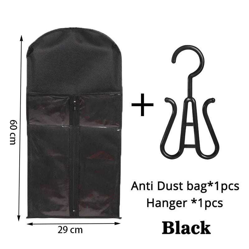 Wig Storage Bag with Hanger - Plastic Hanging Organizer for Virgin Hair, Black Wigs & Multiple Hair Extensions