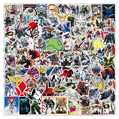 105-Piece Mobile Suit Gundam Stickers - Waterproof Cartoon Graffiti Decals for Laptops, Phones, Water Bottles and Guitars