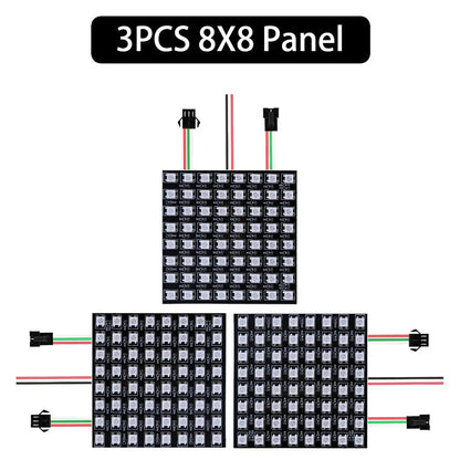 WS2812B RGB LED Pixel Matrix Panel - Individually Addressable Flexible 8×8, 16×16 or 8×32 LED Screen, DC 5V