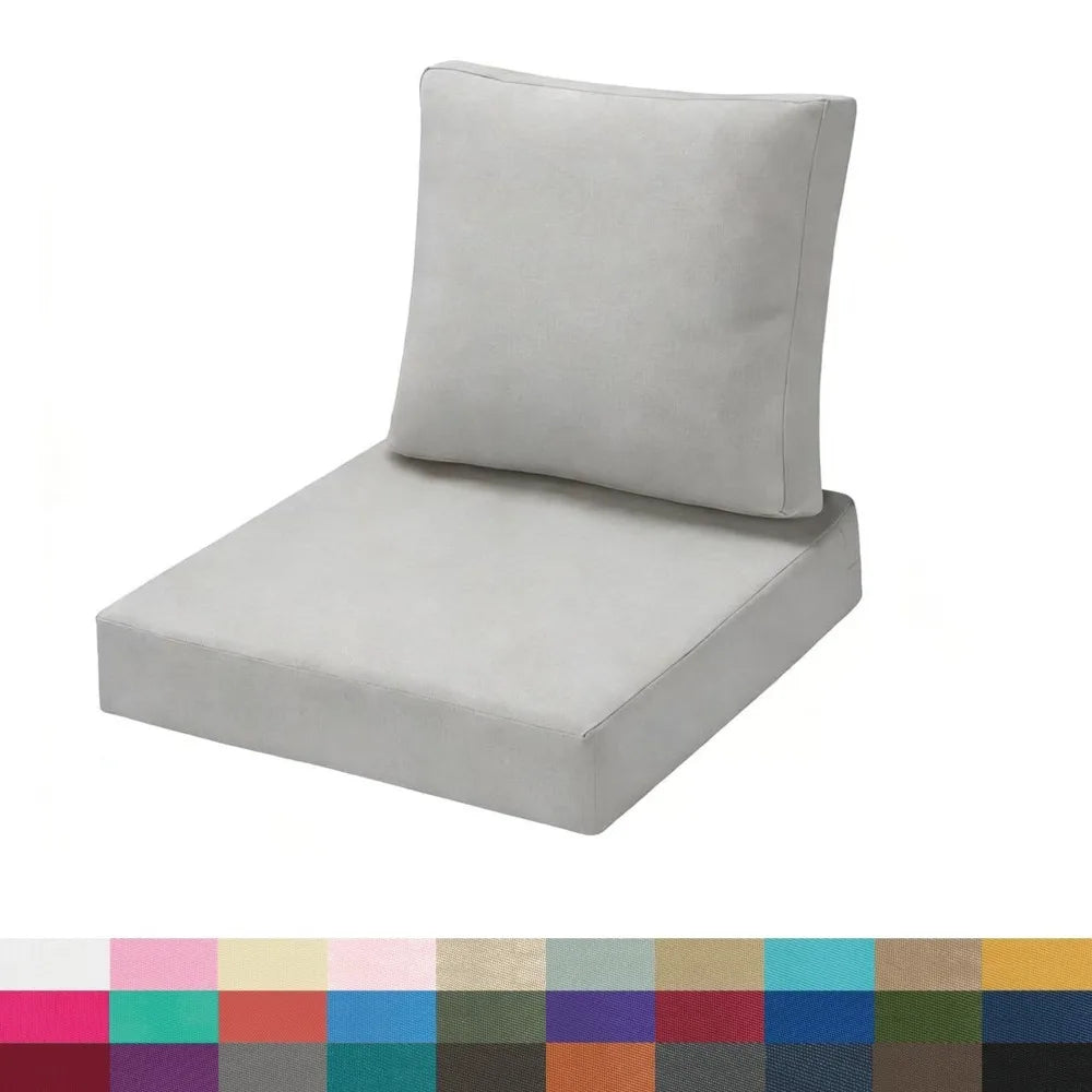 Custom Waterproof Seat & Back Cushion Set – Chair, Sofa & Bench Pads for Patio, Garden & Bay Window Comfort Decor