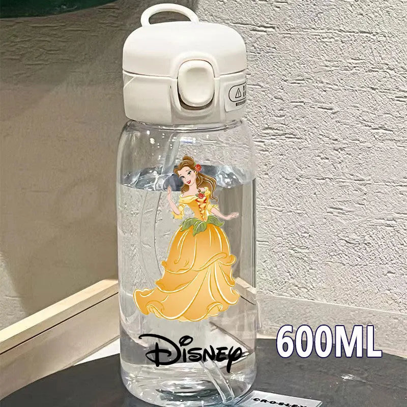600/400ML Mermaid Princess Water Cup – Portable Transparent Plastic Sport Bottle for Kids