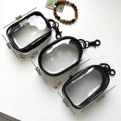Jewelry Organizer Storage Box – Transparent Plastic Pouch with Keychain, Cute Doll Bag & Dustproof Case Mystery Box