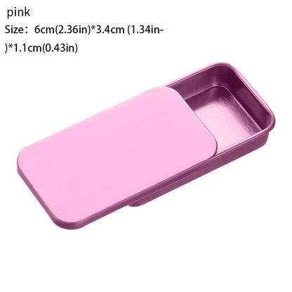Metal Rectangular Mini Tin Box – Hinged Push-Top Candy, Pill & Small Storage Container