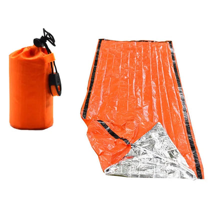 Portable Waterproof Emergency Survival Sleeping Bag - Outdoor EDC Camping Gear, Thermal Sack, First Aid Rescue Kit Mylar Blanket