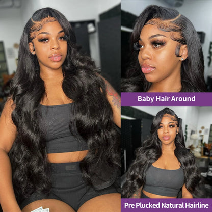 13x4/13x6 Body Wave Transparent Lace Front Wig – HD Bling Hair, 180% Density Human Hair, 4x4 Lace Closure for Women
