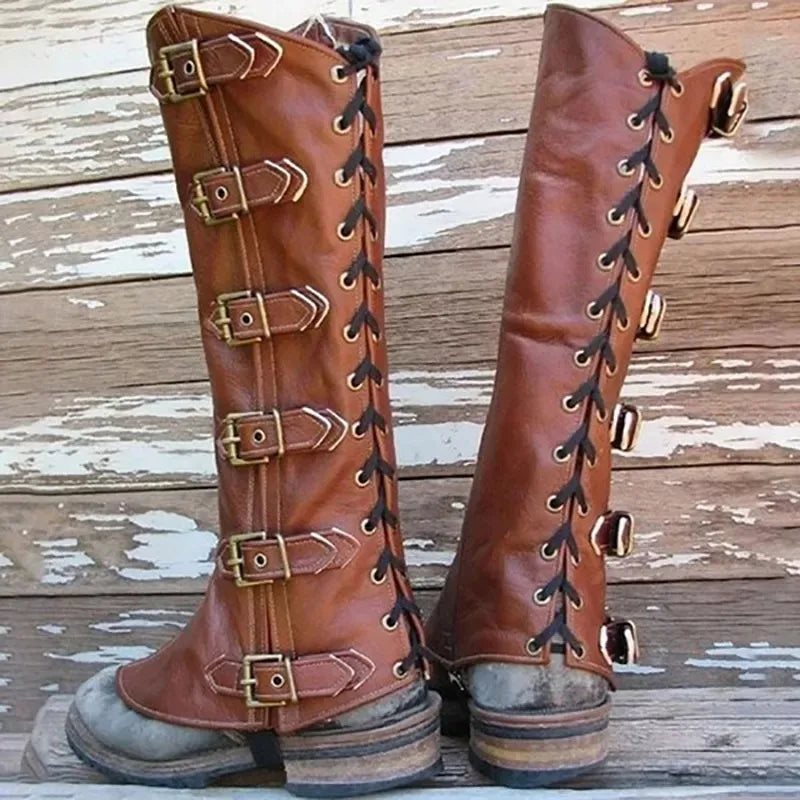 Men’s Lace-Up Medieval Leg Gaiters — Viking Pirate Knight Cosplay Steampunk Renaissance Armor Covers