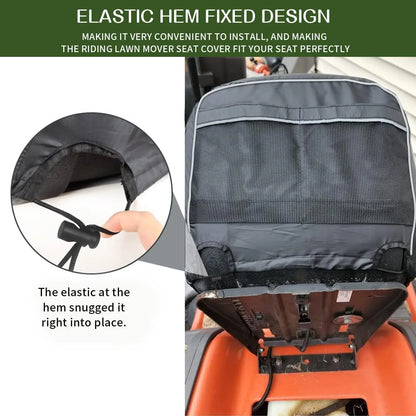 Heavy Duty 600D Oxford Waterproof Lawn Mower Seat Cover, Durable Universal Tractor Riding Seat Protector Cover