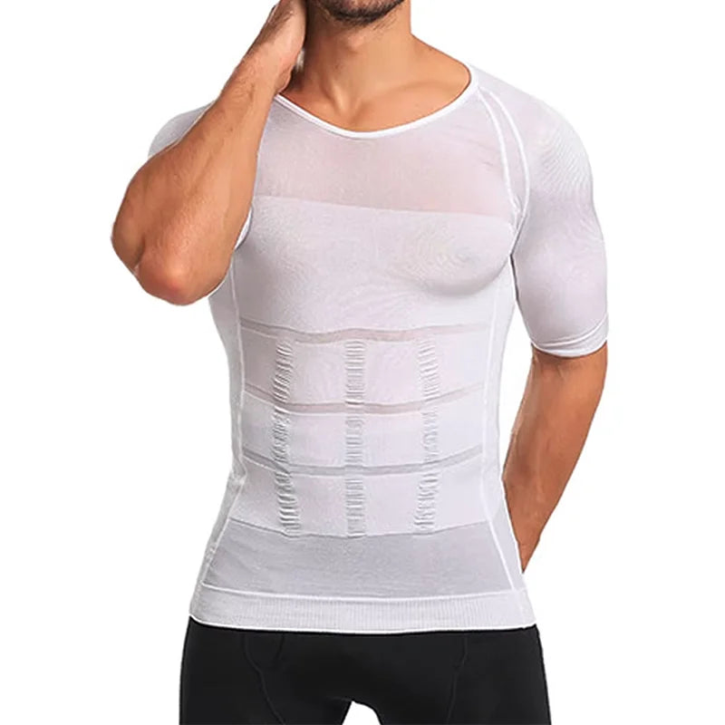 Men’s Slimming Compression Shaper Vest – Posture Support T-Shirt, Body Shaping & Tummy Control, Breathable Quick-Dry Under Shirt for Fitness & Daily Wear