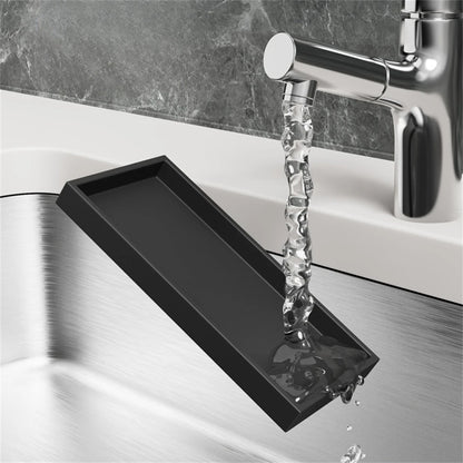 Silicone Bathroom Counter Tray – Vanity Organizer for Soap, Dispensers & Dressing Table Storage