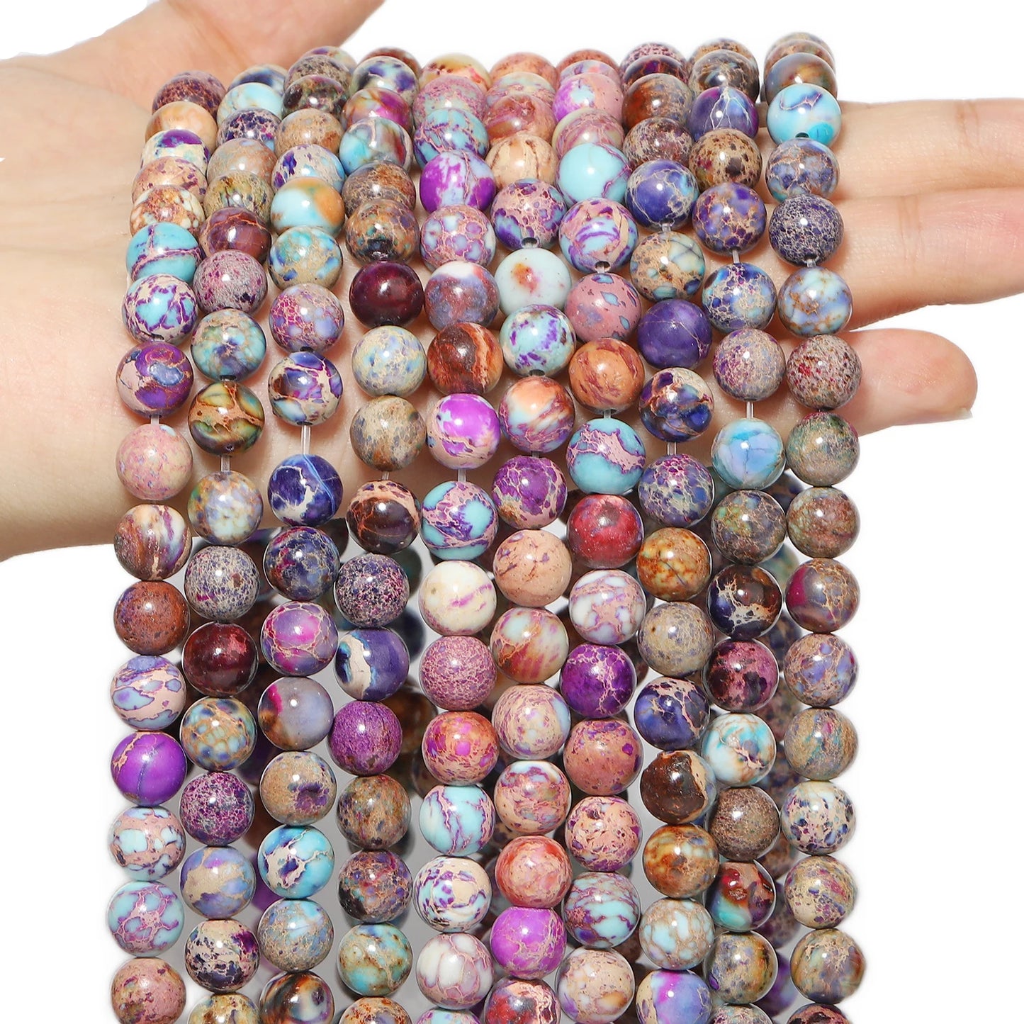 Natural Flame Stone Beads - Yooperlite & Fire Sodalite Loose Spacer Beads for DIY Bracelets and Necklaces