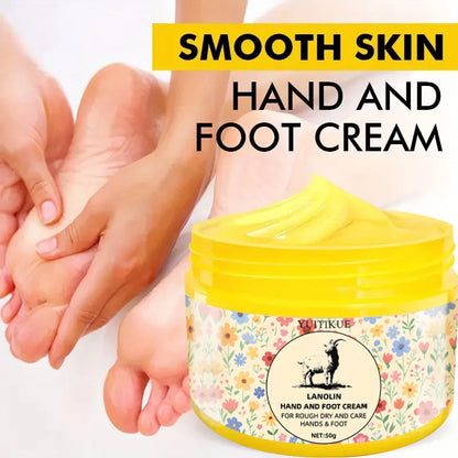 50g Lanolin Foot Cream for Cracked Heels & Dry Feet, Deep Moisturizing Skin Repair Balm for Soft Smooth Feet