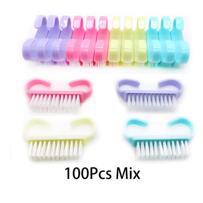 10/20/50/100pcs Nail Cleaning Brush Set - Handle Grip Fingernail Scrubber Tools for Men & Women Manicure Care