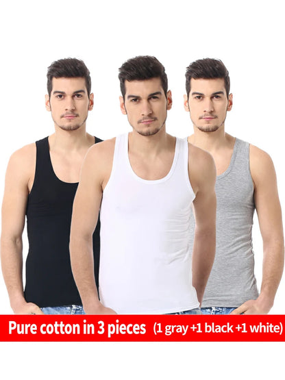 Men's Thin Cotton Vest – Solid Color, Slim Fit Sleeveless Shirt for Casual Wear, Fitness & All-Season Comfort