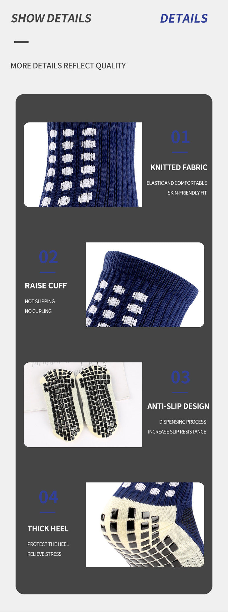 Anti-Slip Football Socks - Non-Slip Soccer, Basketball, Tennis & Cycling Grip Socks for Men