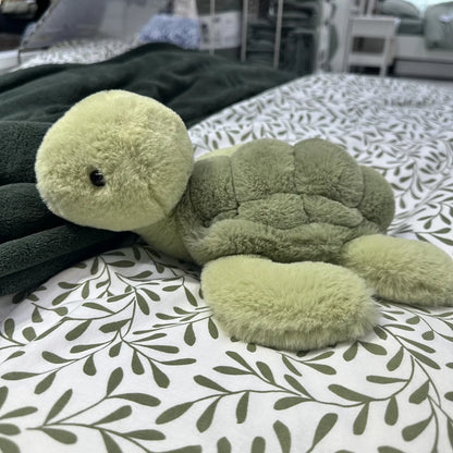 Realistic Tortoise Plush Toy — Soft Sea Turtle Stuffed Animal Doll with Keyring