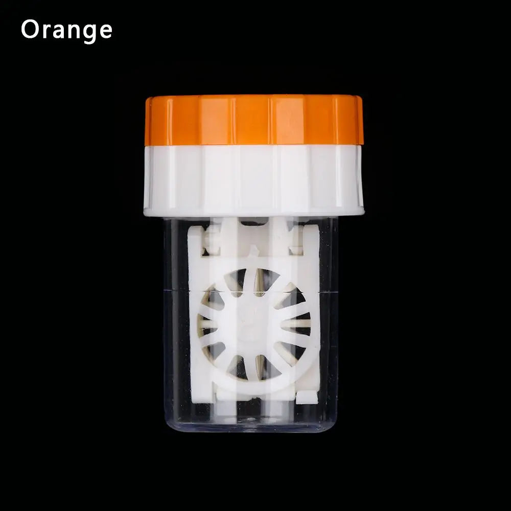 Manually Rotating Contact Lens Cleaner Case Portable Plastic Lens Storage Holder Cleaning Container Travel Accessory Tool