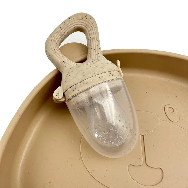 Silicone Baby Fruit Feeder with Cover - Fresh Food Nibbler Teething Pacifier for Baby Feeding