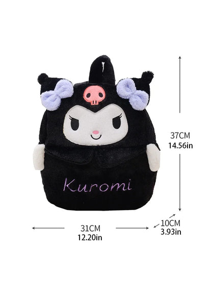 Kuromi & Cinnamoroll Plush Backpack — Cute Cartoon Soft Daypack for School, Travel & Daily Use
