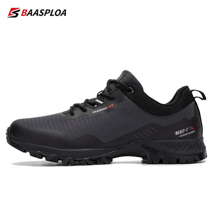 Baasploa Men's Waterproof Hiking Shoes – Anti-Skid, Wear-Resistant Outdoor Sneakers for Travel & Sports