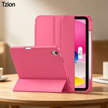 iPad A16 11th Gen Case - Slim Tri-Fold Stand Cover with Auto Sleep/Wake and Pencil Holder