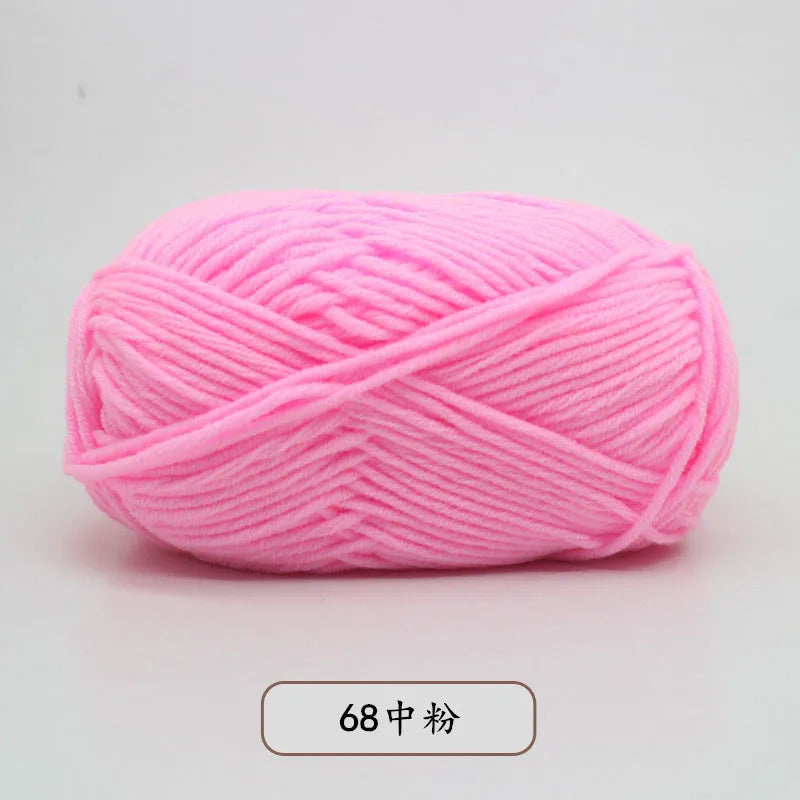 40-50g/Set 4ply Milk Cotton Knitting Yarn – Dyed Lanas for Crochet, Sweaters, Hats & Dolls, Affordable Craft Supplies