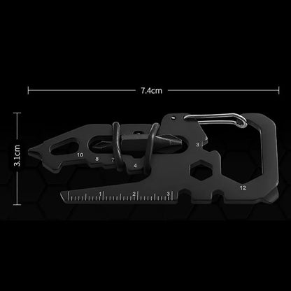 Stainless Steel Outdoor Carabiner Clip: Multifunction Keychain Ring with Bottle Opener - Camping and Climbing Accessories