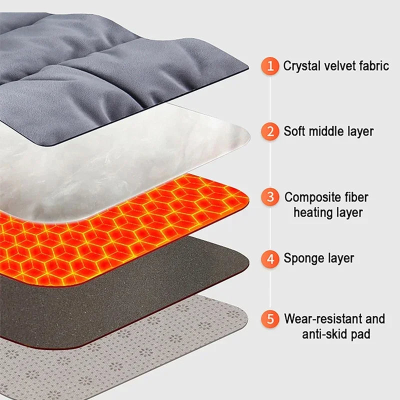 USB Heated Seat Cushion - 3-Speed Adjustable Electric Heating Pad for Home, Car, Office & Pets (45 × 45cm)