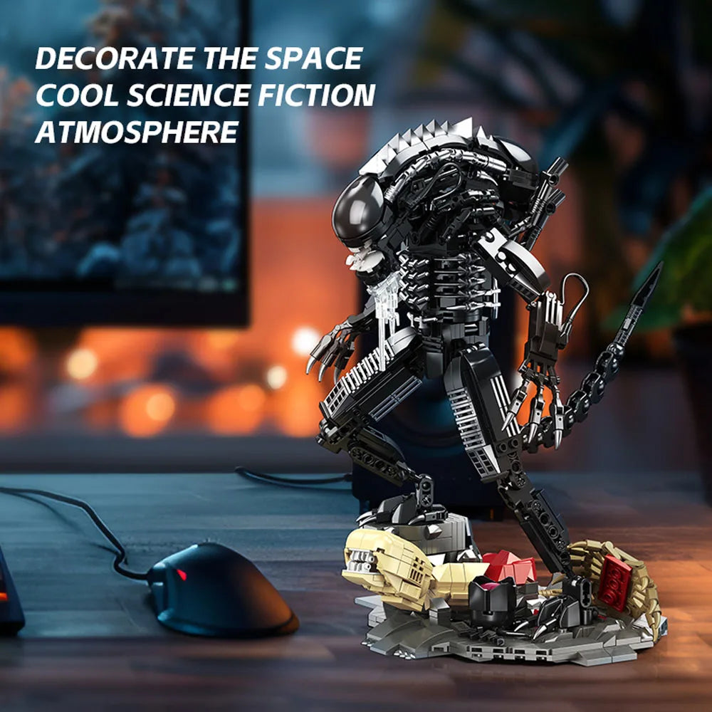 882pcs Alien Xenomorph Battle Robot MOC Building Block Model — Creative Star Beast Toy | Birthday & Christmas Gift
