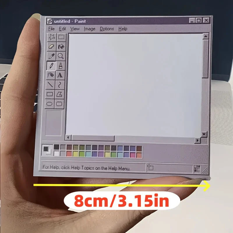 Vintage Computer Design Sticky Notes – 50 Sheets Durable Adhesive Memo Pads for Office, Study & Artist Use