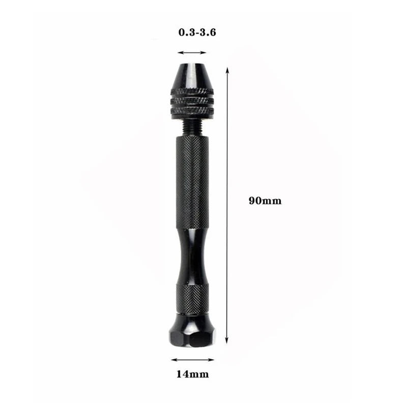 Mini Aluminum Hand Drill with Keyless Chuck – HSS Steel Twist Drill Bit for Woodworking & Manual Drilling
