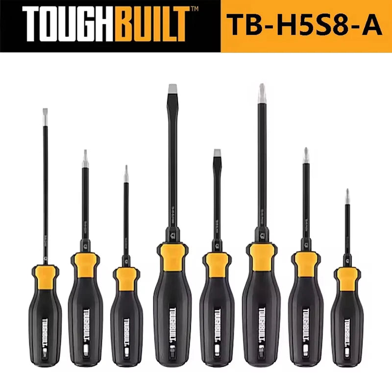TOUGHBUILT High Torque Screwdriver – Aluminum Alloy & Steel Cutter Head with Durable Rubber Grip Handle (Tool Only)