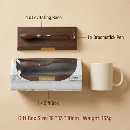 Nimbus 2000 Floating Broom Pen - Magnetic Levitating Ballpoint Pen, Desk Toy & Gift