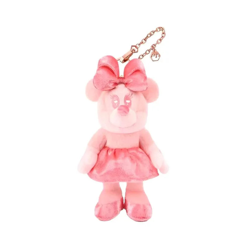 Disney Pink Mickey Minnie Stitch Plush Keychain - 19cm Kawaii Bag & Backpack Pendant Gift