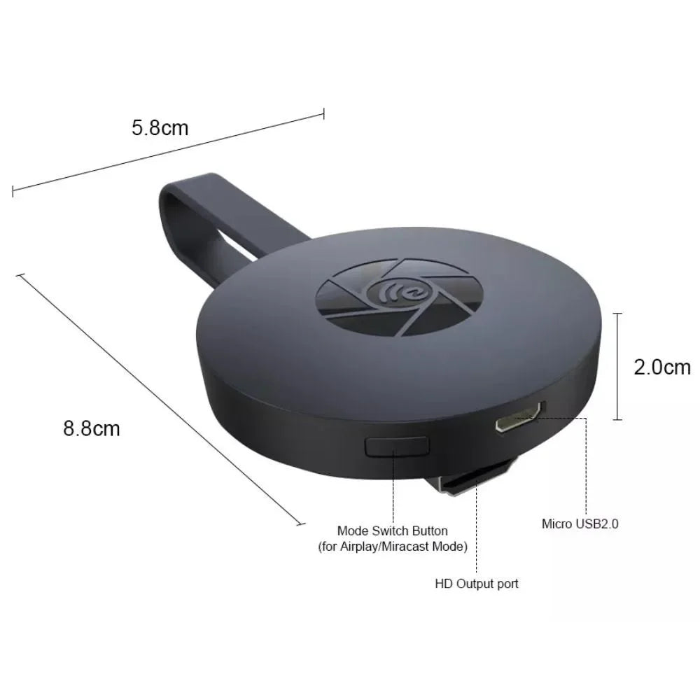 1080P G2 MiraScreen Anycast Dongle - WiFi HDMI Portable Miracast Device for TV, Compatible with Android & iOS Mirror Screen