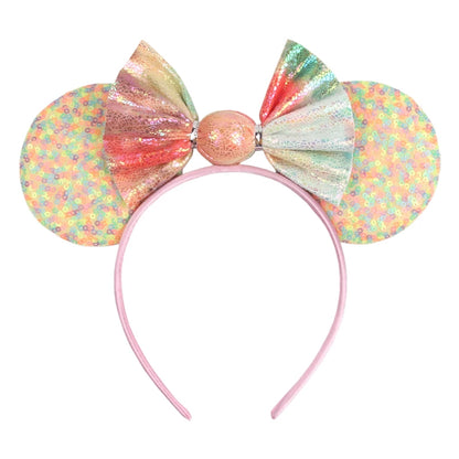 Disney Cartoon Mouse Ears Headband - Sequin Bow Hair Accessory for Girls, Birthday Parties & Cosplay