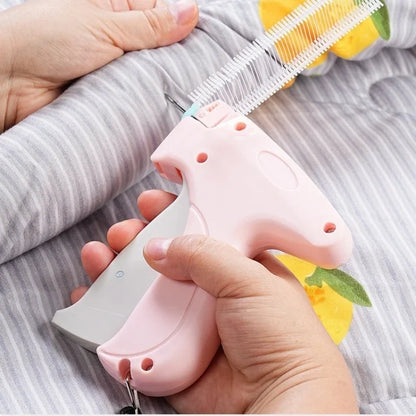 Garment Label Gun — Soft Silicone Pinless Snap Sewing Tool with Anti-Slip Holder