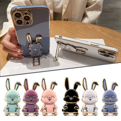 Universal Bunny Phone Ring Holder – 2-in-1 Foldable Cellphone Stand with Cute 3D Rabbit Finger Bracket